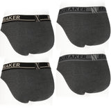 BRUBAKER Men's Underwear - 4 Pack Classic Briefs with Stretch Waistband - Comfort and Soft - Tag-Free Cotton Briefs