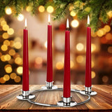 BRUBAKER Advent Wreath - Metal Candle Holder for 4 Candles - 9 Inches Christmas Decoration for Christmas Festival, Home Party and Church Decor