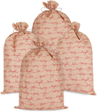 BRUBAKER Christmas Sack Love Peace Joy - 31.5 Inches Holiday Gift Bag - Santa Sack - Large Jute Sack in Brown & Red