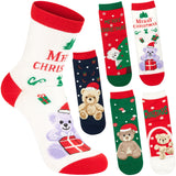 BRUBAKER 5 Pairs of Socks for Women - Merry Christmas - Funny Socks for Christmas and Holiday Season - Colorful Set Gift