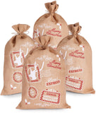BRUBAKER Large Christmas Sack - Santa Express Stamps Gift Bag - 31.5 Inches Holiday Sack - Merry Christmas Design