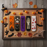 BRUBAKER 5 Pairs of Halloween Socks - Funny Cotton Socks with Pumpkin, Skeleton & Ghost - Colorful Set for Women & Men -