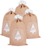 BRUBAKER Christmas Sack Merry Christmas Tree - 31.5 Inch Holiday Gift Bag - Santa Sack - Jute Sack