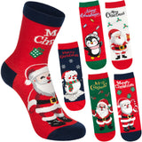 BRUBAKER 5 Pairs of Socks for Women - Merry Christmas - Funny Socks for Christmas and Holiday Season - Colorful Set Gift