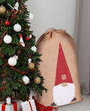 BRUBAKER Christmas Sack Gnome - 31.5 Inches Holiday Gift Bag - Santa Gnome Sack - Gnome with Beard and Big Nose Design