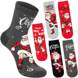 BRUBAKER 5 Pairs of Christmas Socks - Funny Men's Footwear for Holiday Season - Funny Colorful Sock Set - Cotton - 8-12