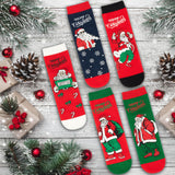 BRUBAKER 5 Pairs of Christmas Socks - Cool Santa - Funny Colorful Footwear for Men - Sock Set - Santa Claus Cotton - 8-1
