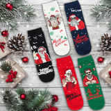 BRUBAKER 5 Pairs of Christmas Socks - Funny Men's Footwear for Holiday Season - Funny Colorful Sock Set - Cotton - 8-12