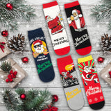 BRUBAKER 5 Pairs of Christmas Socks - Cool Santa - Funny Colorful Footwear for Men - Sock Set - Santa Claus Cotton - 8-1