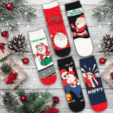 BRUBAKER 5 Pairs of Christmas Socks - Cool Santa - Funny Colorful Footwear for Men - Sock Set - Santa Claus Cotton - 8-1