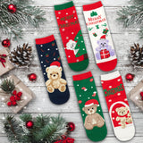 BRUBAKER 5 Pairs of Socks for Women - Merry Christmas - Funny Socks for Christmas and Holiday Season - Colorful Set Gift