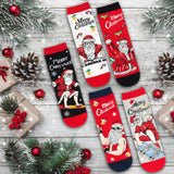 BRUBAKER 5 Pairs of Christmas Socks - Funny Men's Footwear for Holiday Season - Funny Colorful Sock Set - Cotton - 8-12
