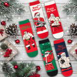 BRUBAKER 5 Pairs of Christmas Socks - Funny Men's Footwear for Holiday Season - Funny Colorful Sock Set - Cotton - 8-12