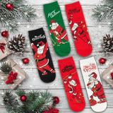 BRUBAKER 5 Pairs of Christmas Socks - Cool Santa - Funny Colorful Footwear for Men - Sock Set - Santa Claus Cotton - 8-1