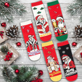 BRUBAKER 5 Pairs of Christmas Socks - Funny Men's Footwear for Holiday Season - Funny Colorful Sock Set - Cotton - 8-12