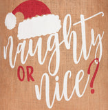 BRUBAKER Christmas Sack Naughty or Nice - 31.5 Inches Holiday Gift Bag - Santa Sack Made of Jute with Drawstring