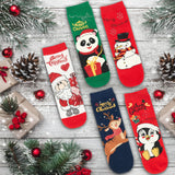 BRUBAKER 5 Pairs of Socks for Women – Penguin, Santa Claus & Snowman – Colorful Funny Christmas Footwear – Size 1-5 US