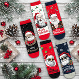 BRUBAKER 5 Pairs of Christmas Socks - Funny Men's Footwear for Holiday Season - Funny Colorful Sock Set - Cotton - 8-12
