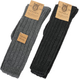 BRUBAKER Alpaca Wool Socks - Over the Calf Socks for Women and Men - 4 Pairs Unisex Knee High Winter Socks