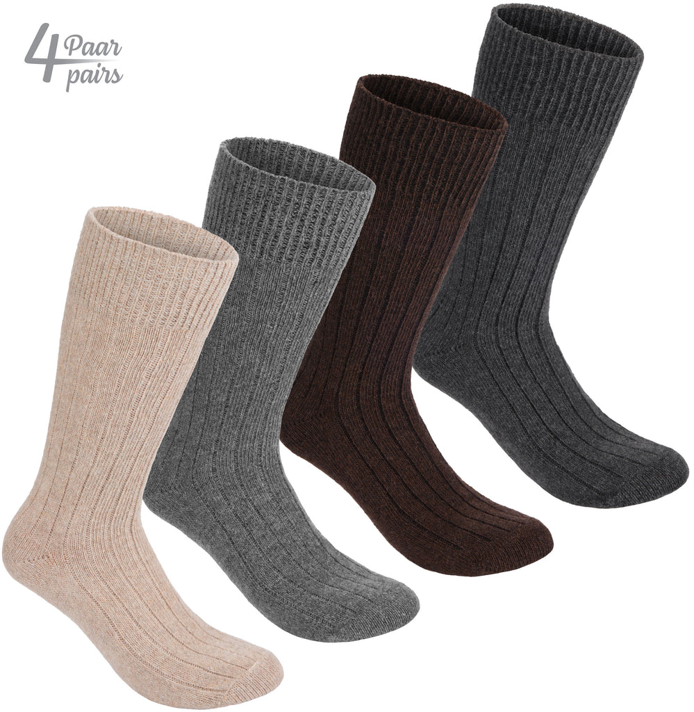 BRUBAKER 4 Pairs Alpaca Wool Socks - Fine Knit Socks for Women and Men - Unisex Socks Thin Knit US 9-11.5 (EU 43-46) / Brown BRUBAKER 4 Pairs Alpaca Wool Socks - Fine Knit Socks for Women and Men - Unisex Socks Thin Knit US 9-11.5 (EU 43-46) / Brown