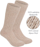 BRUBAKER 4 Pairs Alpaca Wool Socks - Fine Knit Socks for Women and Men - Unisex Socks Thin Knit