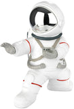 BRUBAKER Figurine Astronaut Fighting in Karate Pose - 6.7 Inch Spaceman Space Decor Figure with Chrome Plated Helmet - Hand Painted Modern Statue