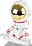 BRUBAKER Figurine Astronaut Cross-Legged on The Moon - 7.1 Inch Space Decor Figure with Chrome Plated Helmet - Hand Painted - Spaceman Yoga