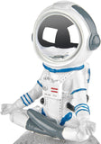 BRUBAKER Figurine Astronaut Cross-Legged on The Moon - 7.1 Inch Space Decor Figure with Chrome Plated Helmet - Hand Painted - Spaceman Yoga
