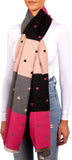 BRUBAKER Cashmirillo Women’s Scarf with Heart Pattern – 78.7" x 27.5" - Purple/Lilac/Pink