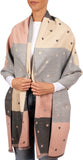 BRUBAKER Cashmirillo Women’s Scarf with Heart Pattern – 78.7" x 27.5"