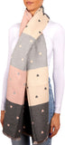 BRUBAKER Cashmirillo Women’s Scarf with Heart Pattern – 78.7" x 27.5"
