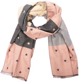 BRUBAKER Cashmirillo Women’s Scarf with Heart Pattern – 78.7" x 27.5"