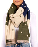 BRUBAKER Cashmirillo Women’s Scarf with Heart Pattern – 78.7" x 27.5"