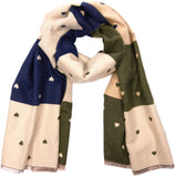 BRUBAKER Cashmirillo Women’s Scarf with Heart Pattern – 78.7" x 27.5"