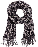 BRUBAKER Cashmirillo Leopard Print Winter Scarf for Women - 78.7" x 27.5"