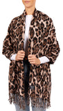 BRUBAKER Cashmirillo Leopard Print Winter Scarf for Women - 78.7" x 27.5"