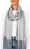 BRUBAKER Cashmirillo Scarf for Women - Long, Warm, and Cozy with Tassels - Beige