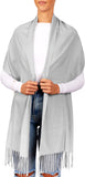 BRUBAKER Cashmirillo Scarf for Women - Long, Warm, and Cozy with Tassels - Ecru