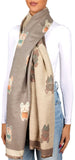 BRUBAKER Cashmirillo Women’s Scarf with Bulldog Pattern – 78.7" x 27.5"