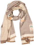 BRUBAKER Cashmirillo Women’s Scarf with Bulldog Pattern – 78.7" x 27.5"
