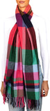 BRUBAKER Cashmirillo Plaid Scarf for Women and Men – 78.7" x 27.5"
