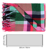 BRUBAKER Cashmirillo Plaid Scarf for Women and Men – 78.7" x 27.5"