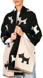 BRUBAKER Cashmirillo Women’s Scarf with Dog Pattern – 78.7" x 27.5"