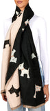 BRUBAKER Cashmirillo Women’s Scarf with Dog Pattern – 78.7" x 27.5"