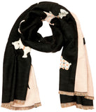 BRUBAKER Cashmirillo Women’s Scarf with Dog Pattern – 78.7" x 27.5"