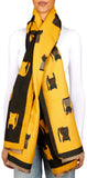 BRUBAKER Cashmirillo Women’s Scarf with Cat Pattern – 78.7" x 27.5"