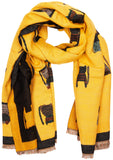 BRUBAKER Cashmirillo Women’s Scarf with Cat Pattern – 78.7" x 27.5"