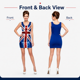 BRUBAKER Union Jack Dress - Women's British Flag Glitter Costume