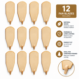 Fan Blades Replacement Kit for 18"/24" Pyramid - natural brown - 12 Fan Blades