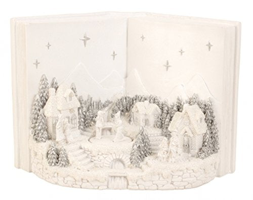 BRUBAKER Snowy Village with LED Lights and Animated Figures - 11.5 Inches Wide - Christmas Decoration - Winter Scene